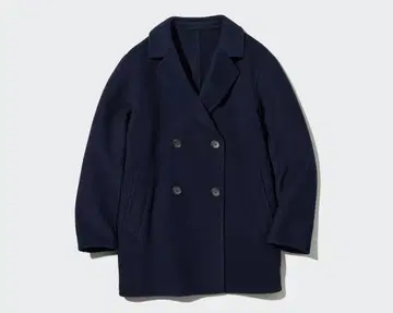 유니클로 더블 페이스 숏코트 울 네이비