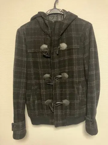 월드 TK MIXPICE 더플 코트 (다크 그레이, 체크 무늬)