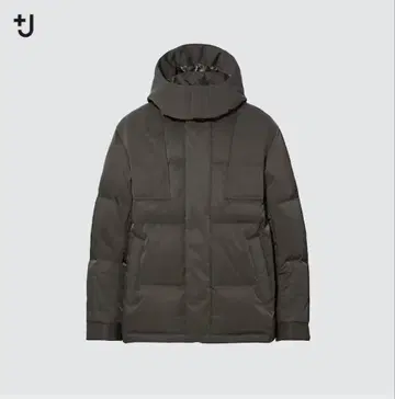 새상품급 유니클로 +J 다운 오버 사이즈 후드티 올리브 XL