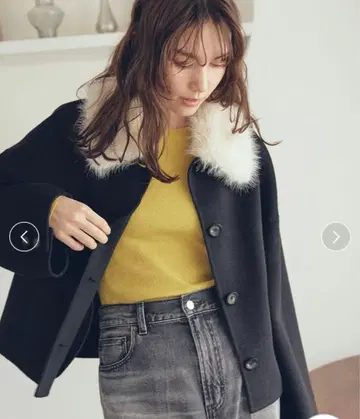 2way 퍼 칼라 리버 숏코트