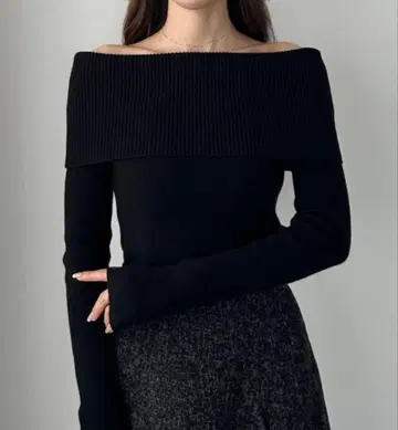 니트 스웨터 와이드 오프숄더 긴팔 니트탑 여성용