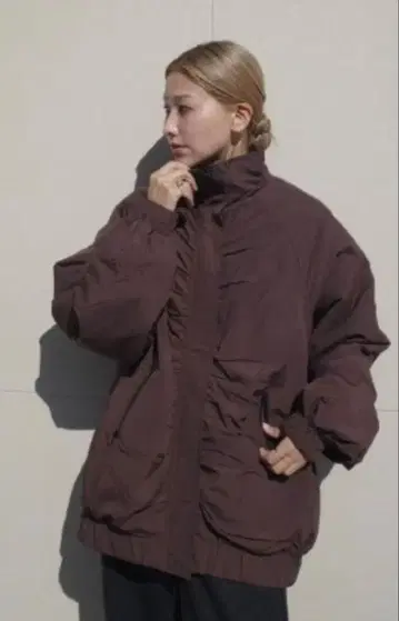 시마무라 방수 지퍼 활용 블루종 (hideka) 브라운