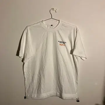 골드짐 자수 화이트 T셔츠 오버 사이즈 한정품 드로 코드