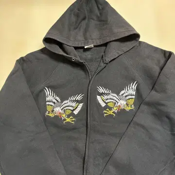 코어 파이터 자수 독수리 후드티 블랙 XL