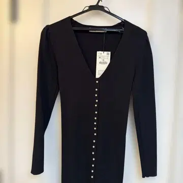 ZARA 블랙 V넥 롱 원피스