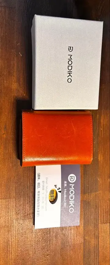 Modiko 도치기 가죽 천연 가죽 미니 지갑 일본제 접이식 지갑
