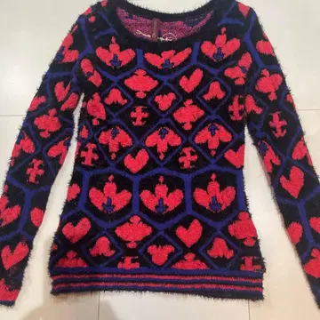 Desigual 긴팔 니트 빨간색 블랙 파랑