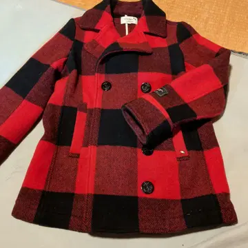 아놀드 파머 빨검 체크 울 피코트 체크