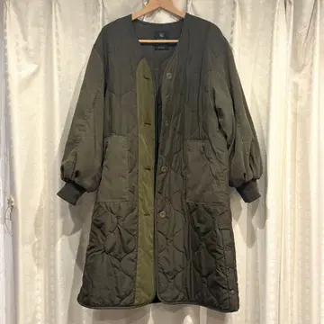 퀼팅 코트 카키 더블 클로젯