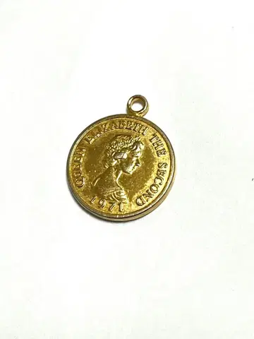 빈티지 코인 펜던트 (1971년 엘리자베스 여왕) 직경 약 15mm