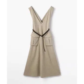 MACPHEE 프렌치 울 벨티드 오버롤 스커트 원피스