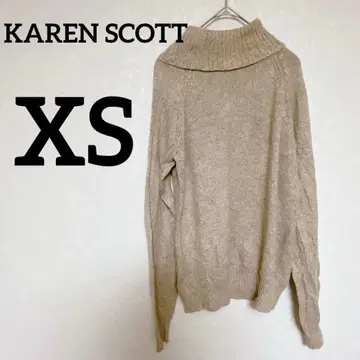알뜰구매 KAREN SCOTT 베이지 터틀넥 스웨터 XS