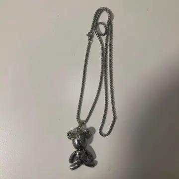 실버 곰 모양 펜던트 목걸이