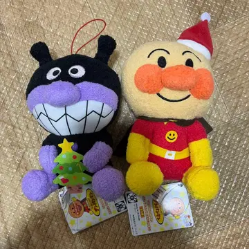 날아라! 호빵맨 즐거운 크리스마스 봉제 인형 호빵맨 세균맨