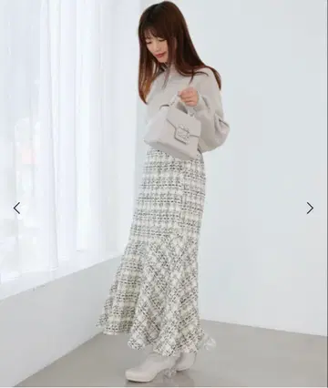 MAJESTIC LEGON 트위드 머메이드 롱 스커트