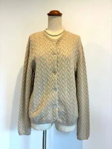 니먼 마커스 캐시미어 100% 케이블 짜임 가디건