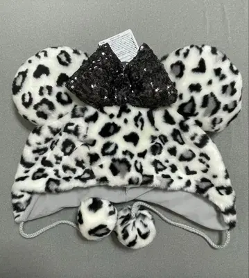 새상품 디즈니 팬캡 미니 레오파드 무늬 화이트