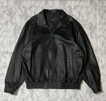 90s 빈티지 봄버 자켓 양가죽 블랙 짧은 기장 y2k