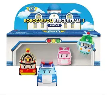 로보카 폴리 구조팀 미니카 미니 사이즈 탈것 4대 세트