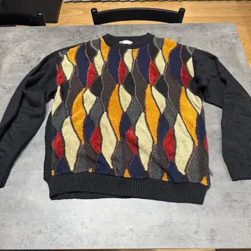 BACHRACH 기하학 패턴 니트 스웨터 MADE IN USA