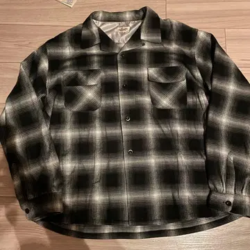 Backers 블랙/그레이 체크 긴팔 플란넬 셔츠 L 사이즈