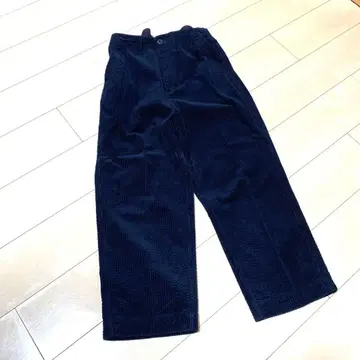 BEAMS BOY 네이비 코듀로이 와이드 팬츠