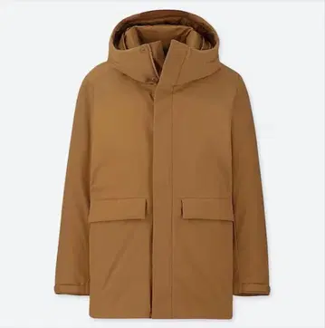 새상품급 유니클로 하이브리드 다운 후드티 브라운 L