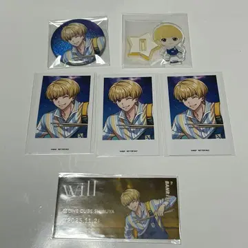 시라이시 만리 폴라로이드풍 카드, 캔뱃지, 아크릴 스탠드, 스티커