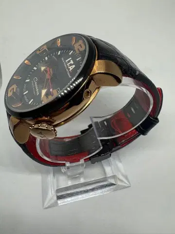 I.T.A 자동 와인딩 손목시계 블랙/레드