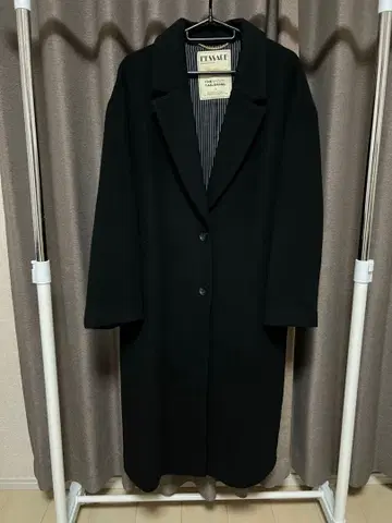 L'ESSAGE SUPER140 오버코트 블랙