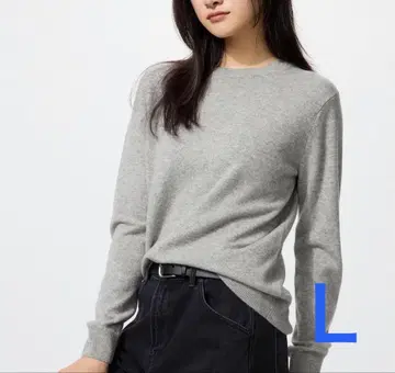 [ 이번 시즌 새상품 ] 유니클로 캐시미어 크루넥 스웨터 그레이 L
