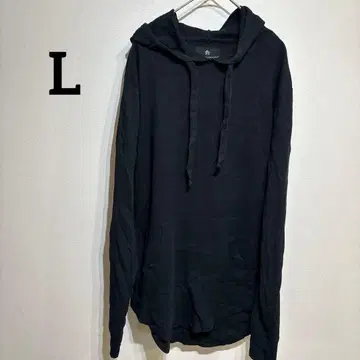 SHOUTHOUSE [ L ] 블랙 후드티 후드 부착 맨투맨 블랙