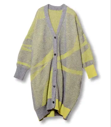 OSMOSIS: 배색 꽈배기 니트 가디건 그레이 FREE