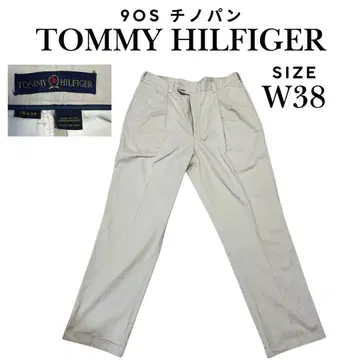 TOMMY HILFIGER 치노 팬츠 38 x 34 베이지스톤 원턱
