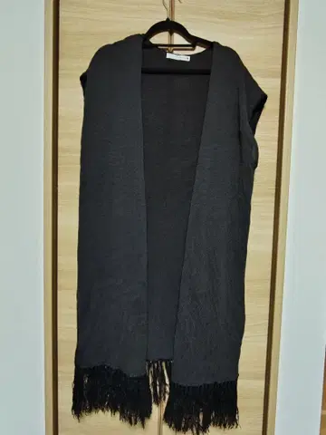 Boujeloud 니트 프린지 롱베스트 FREE 사이즈