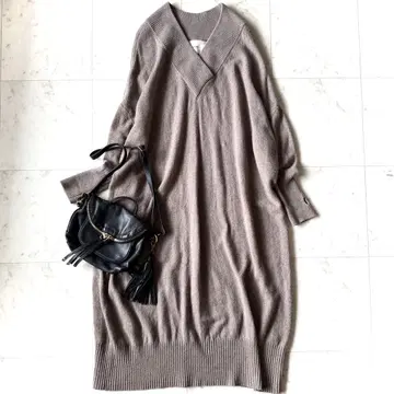 새상품급 아다와스 ADAWAS 캐시미어 혼방 롱 니트 원피스 오버 사이즈