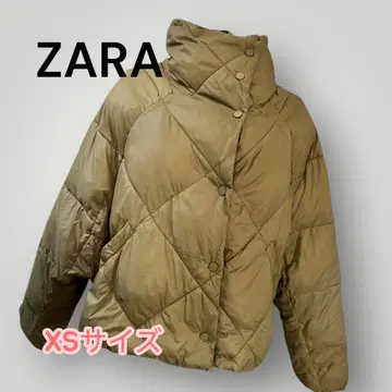 ZARA 퀼팅 다운 자켓 카키 XS 사이즈