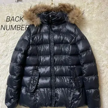 백 넘버 퍼 후드 다운 자켓 네이비 컬러 다운 90% L