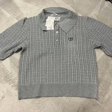 새상품 그레이 반팔 니트