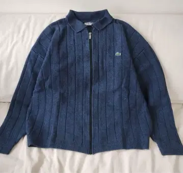 라코스테 네이비 집업 스웨터