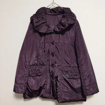 노아제 자켓 아우터 퍼플 프릴 장식 자켓