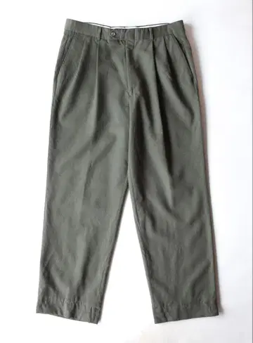 90's 빈티지 슬랙스 울 팬츠 올리브 2턱 W34