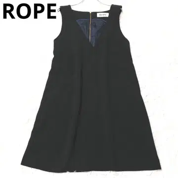 로페 오버롤 스커트 원피스 V넥 무지 심플 일본제 블랙