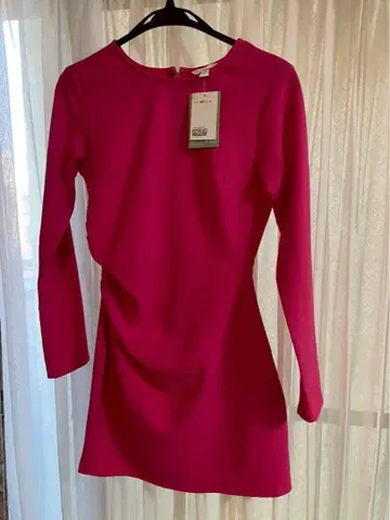 핑크 긴팔 원피스 미사용