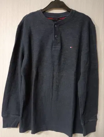 클리닝 완료 TOMMY HILFIGER 헨리넥 긴팔 셔츠 면 M