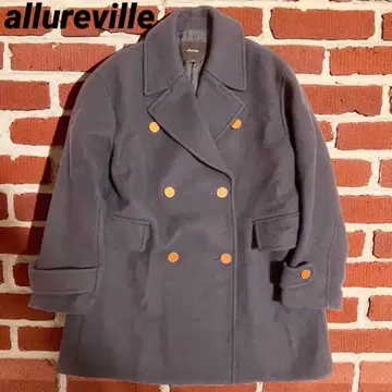 알아바일 골드 버튼 더블 네이비 코트 다크 네이비 울 코트