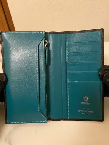 ETTINGER 터콰이즈 가죽 장지갑