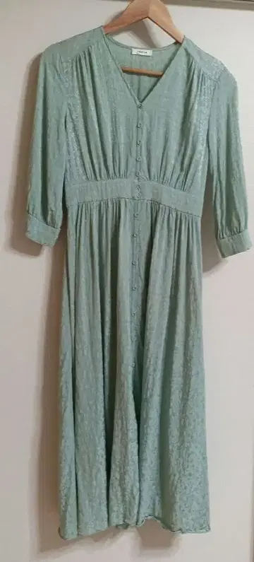 FRAY I.D 레이온 자카드 원피스 민트 그린