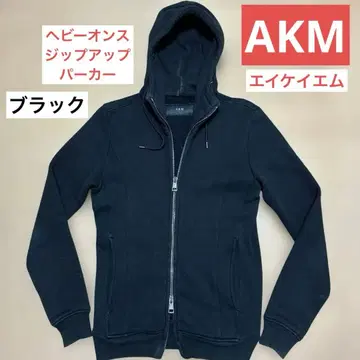 AKM 속기모 헤비 온스 집업 후드 맨투맨 블랙 S