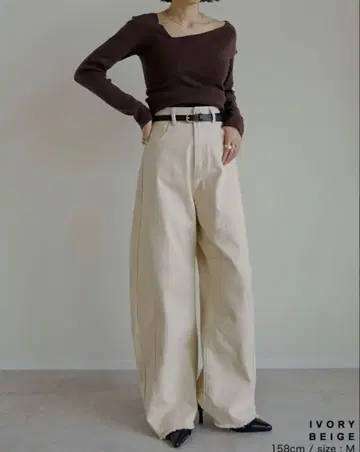 카츠라기 배럴 레그 커브 팬츠